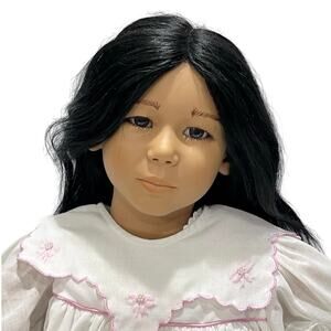 Vintage Annette Himstedt Signed German USA Vinyl Doll Lifelike Asian Michiko